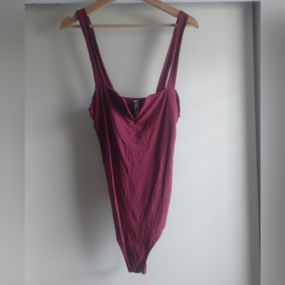 Free People Intimately Free Pink/Purple Thong Bodysuit Large - Picture 1 of 5